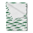 thumbnail image 2 of Crocodile Soft Flannel Fleece Blanket, Funny Green Alligator Animals in Cartoon Style Zoo Reptile Biting Characters, Cozy Plush for Indoor and Outdoor Use, 50" x 70", Green and White, by Ambesonne, 2 of 5
