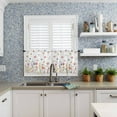 thumbnail image 6 of 3PCS Kitchen Curtains Valance and Tiers Set Semi Sheer Kitchen Curtain Valance Window Spring Watercolor Flowers Leaves Tier & Valance Set Rod Pocket Valance Curtains, 54"x18"/27.5"x36"x2, 6 of 6