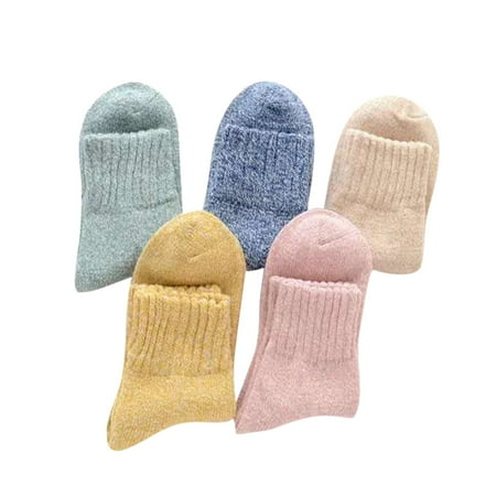 

YDKZYMD Womens Warm Ugly Christmas Socks Winter Wool Comfort Thick 5 Pairs Knit Crew Socks Gifts