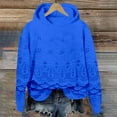 thumbnail image 2 of VISALY Hoodies Pullover Graphic Sweatshirts Lace Hoodie Elegant Pullover Sweatshirt Soft Fleece Oversized Fall Winter Streetwear Mesh Sweaters Pullover Sweater Women Oversized Sweatshirt Blue L, 2 of 3