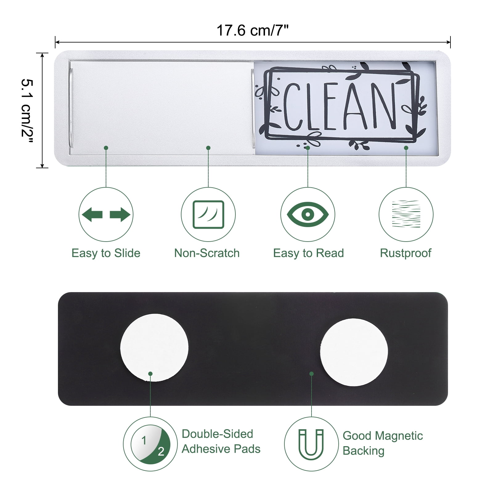 Unique Bargains Dishwasher Magnet Clean Dirty Sign for Kitchen Restaurant Black/White
