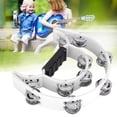 thumbnail image 4 of Tebru Double Row Jingles Handbell Tambourine Percussion Musical Instrument, Jingles Tambourine, Double Jingles Tambourine, 4 of 8