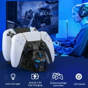 Beboncool PS5 Controller Charger with Cool Mecha Design, Dual Charging Station with LED Indicator for PS5 DualSense Controllers