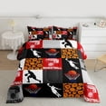 thumbnail image 2 of Homewish Basketball Gamer Bedding Comforter Set,Ball Sport Twin Comforter Sets,Geometric Checkered Striped Bedding Set For Boys Kids,Luxury Bedroom Decor Reversible,2-Piece, 2 of 8