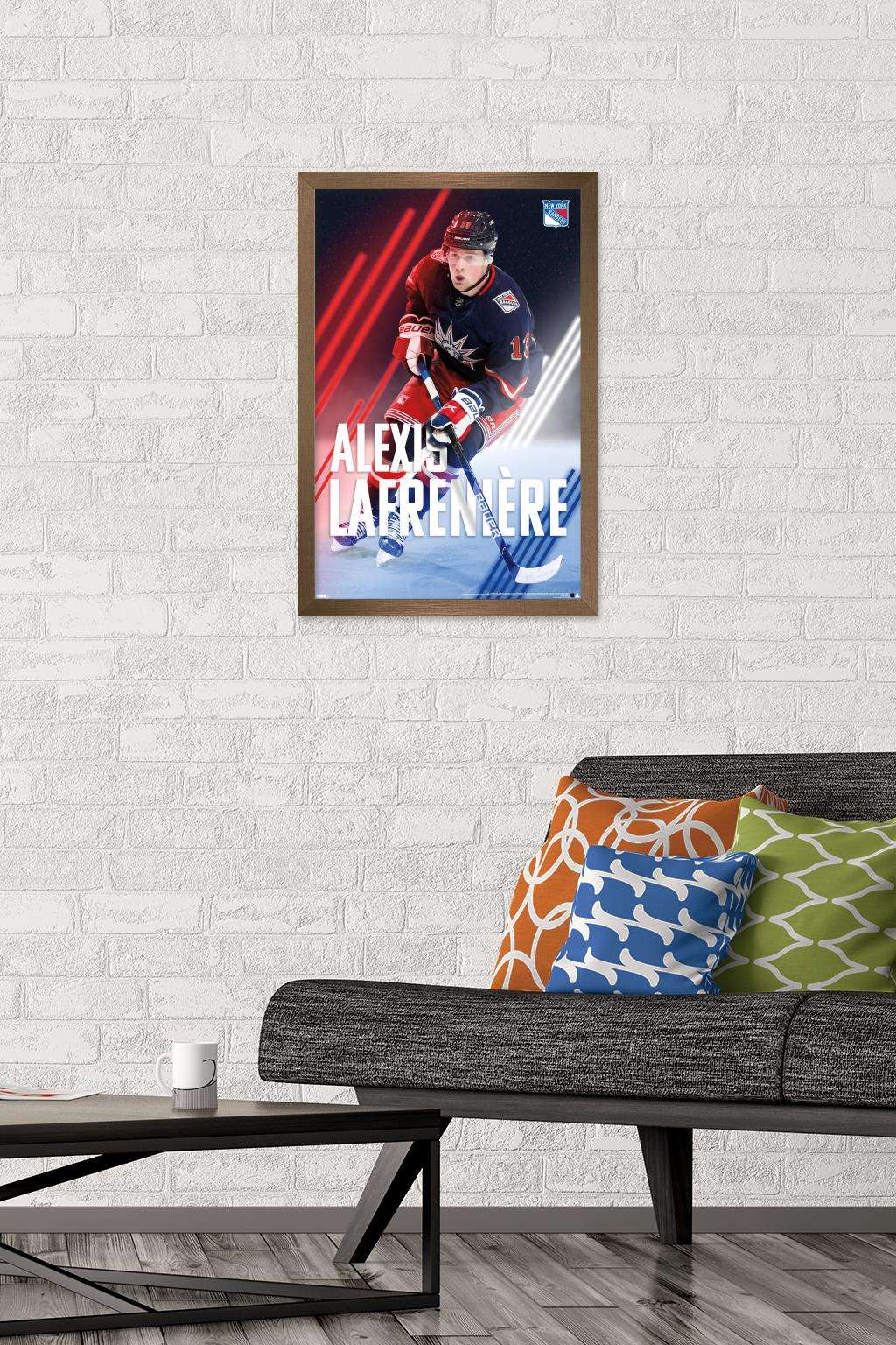 NHL New York Rangers - Alexis Lafrenière 20 Wall Poster, 14.725" x 22.375", Framed