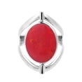 thumbnail image 4 of Two in One Flip Red Coral and Green Turquoise Oval Sterling Silver Ring-7, 4 of 6