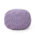 thumbnail image 2 of Soft and Stylish - Lavender knitted pouf for home decoration, 2 of 3