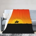 thumbnail image 1 of ZICANCN Cowboys Sunset Horse Anti-Pilling Flannel Bed Throw Blankets - Couch-Ultra-Soft Micro Fleece Sofa Bed Camping Travel Blanket for Adults 40"x30", 1 of 8