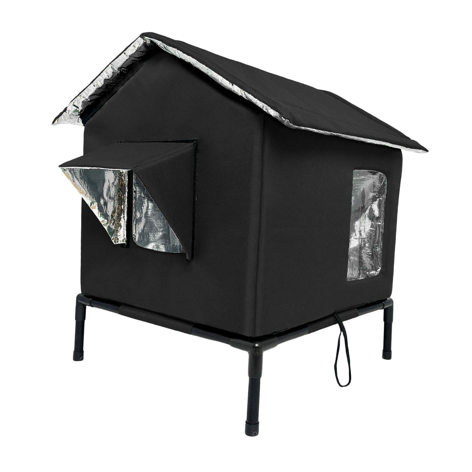 EHJRE Outdoor Cat House Feral Shelter Insulated Waterproof Tent Windproof Portable Kitty Enclosure with Oxford Cloth And Aluminum Foil for Community Porch G L