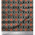 thumbnail image 1 of Soimoi Cotton Poplin Fabric Ornament & Quatrefoil Damask Printed Fabric 1 Yard 56 Inch Wide, 1 of 3