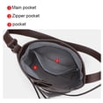 thumbnail image 3 of Genuine Leather Bucket Bag, Women's Grainy Drawstring Shoulder Crossbody Handbag Purse, 3 of 9