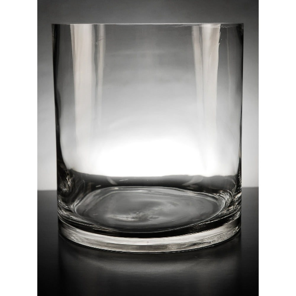 Clear Glass Cylinder Vase 9 x 10 The Clear Glass Cylinder Vase 10In.Es ...