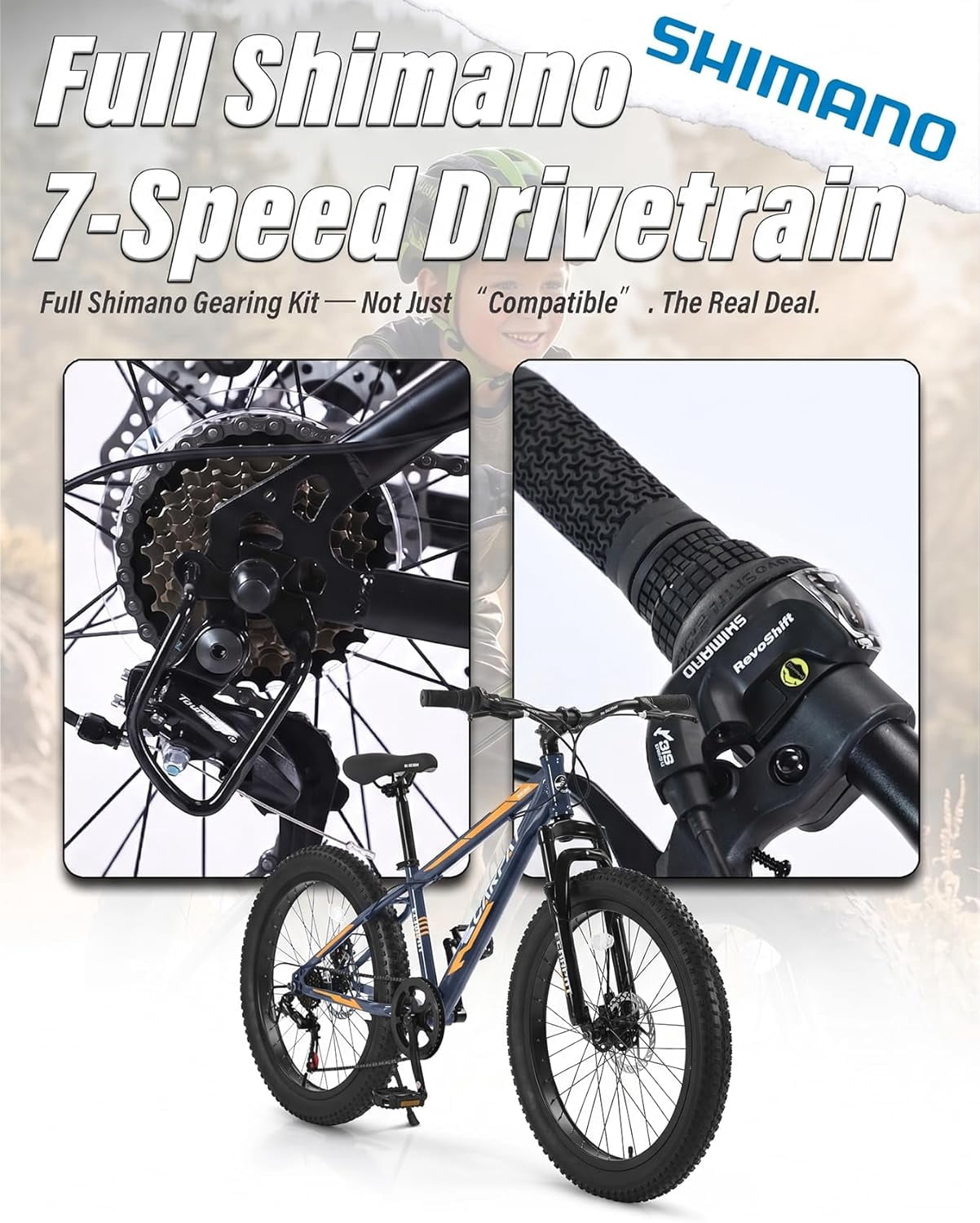 Ambifirner 24 Inch Mountain Bike For Men And Wome Snow Wide Tire Adult Bicycle 7 Speeds Dual Disc Brake,High Carbon Steel Frame All Terrain Mountain Bicycles