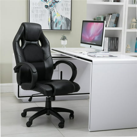 Office Desk Chairs Ergonomic Swivel Leather High Back Computer Gaming Chair Racing Style with Headrest Extra Wide