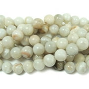 8mm White Crazy Lace Agate Smooth Round Beads Genuine Gemstone Natural Jewelry Making
