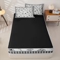 thumbnail image 3 of catabedysis Sketch Camping Zipper Twin Comforter Sets with Fitted Sheet and 2 Pillowcases,Camper Pattern Print Zipper Bedding Set For Boys,Multicolor,Black Reversible,4-Piece, 3 of 7