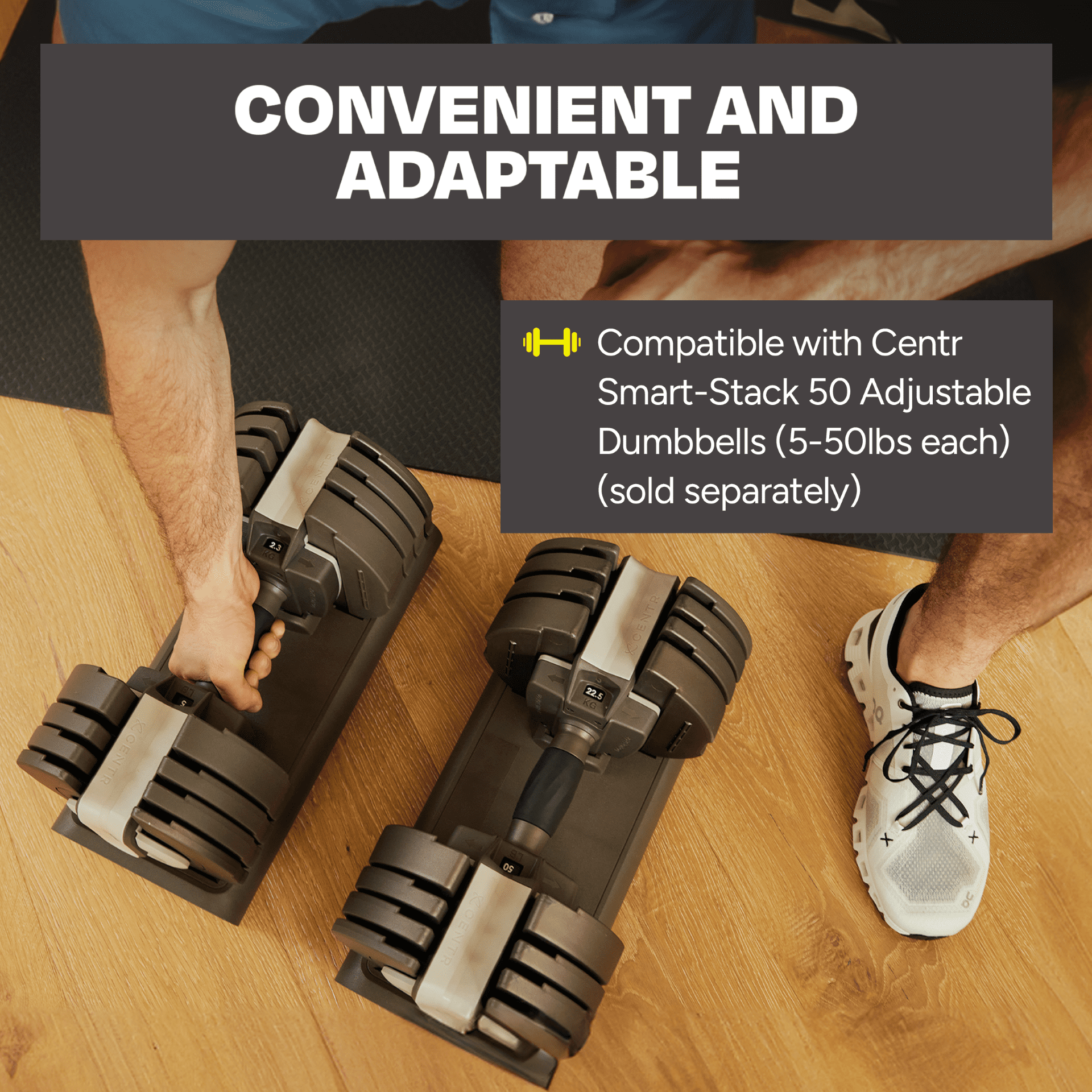 Centr By Chris Hemsworth Smart Stack Adjustable Dumbbell Stand with 3 Month Center Subscription
