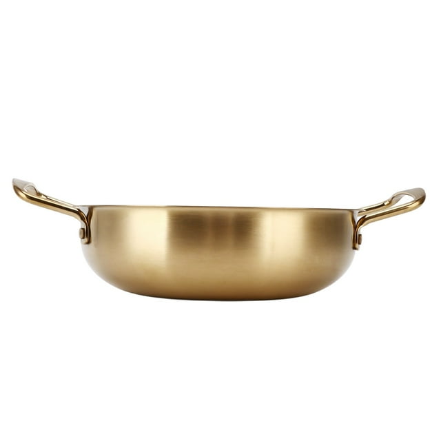 Gold Stainless Steel Noodle Pot Lightweight And Portable Cooking Pot for Household Cooking