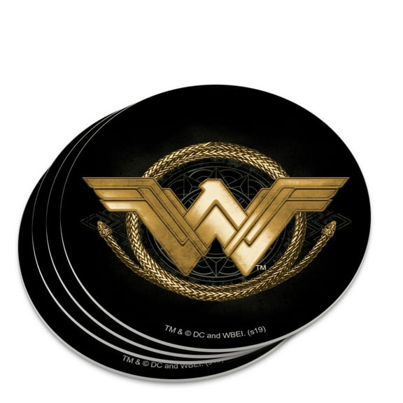 Wonder Woman Movie Golden Lasso Logo Novelty Coaster Set