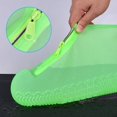 thumbnail image 3 of LAICAIW Couvre-Chaussures Imperméables, Housse de Chaussure en Silicone Réutilisable Antidérapante Durable avec Fermeture Éclair Élastique Protection contre la Pluie pour Hommes Femmes (TG (Femmes 11.5-14, Hommes 11-14), Vert), 3 of 6