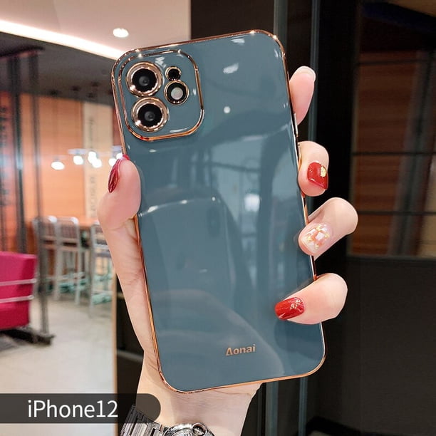 Funda de teléfono de silicona suave bonita con baño de moda de marca de lujo para iPhone 14 13 11 12 Pro Max Mini XR X XS 7 8 Plus SE 3 Tan Jianjun unisex
