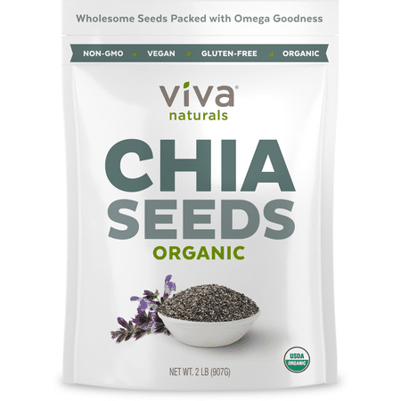 Viva Naturals Organic Chia Seeds, 2 lb (Best Quality Chia Seeds)