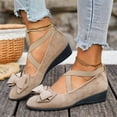 thumbnail image 2 of Domuza Mary Jane Shoes Women Slip on Dressy Ballerina Flats Shoes for Women 2026 Soft Non-Slip Shoes for Office Casual Work Khaki 8（EU-40）, 2 of 6
