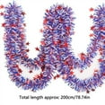 thumbnail image 2 of 40FT 4th of July Garland Red White and Blue Tinsel Garland Patriotic Star Garlands for Red White and Blue Memorial Day Decor Independence Day 4th of July Decorations, 2 of 7