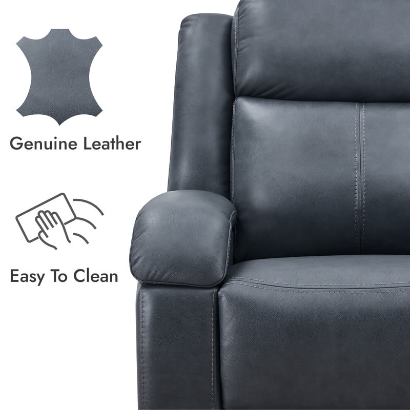 CHITA Genuine Leather Power Recliner Chairs, Wall Hugger Recliners RV Recliner for Living Room,Navy