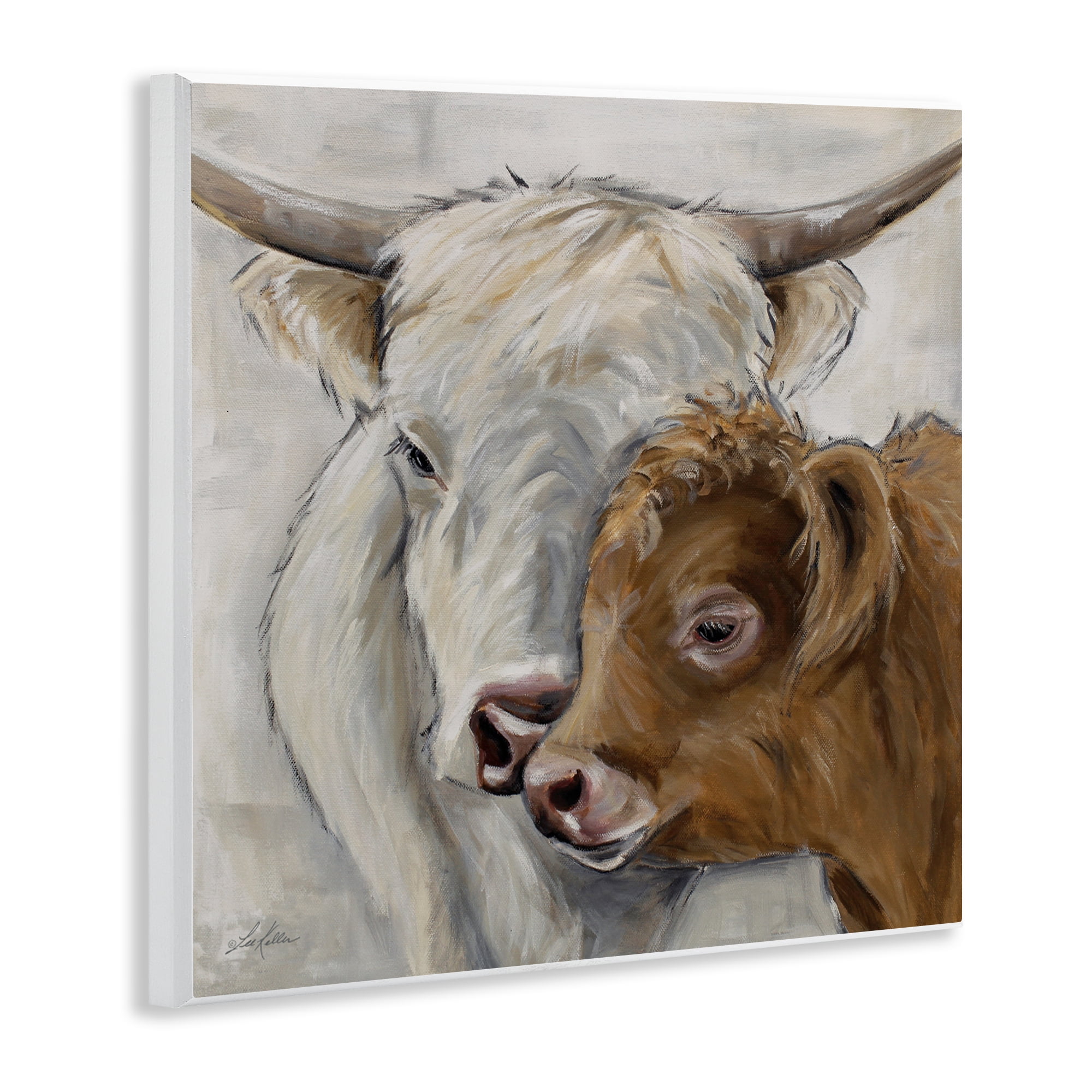 Stupell Industries Highland Cow & Calf Contrasts Wall Plaque Art, design by Lee Keller