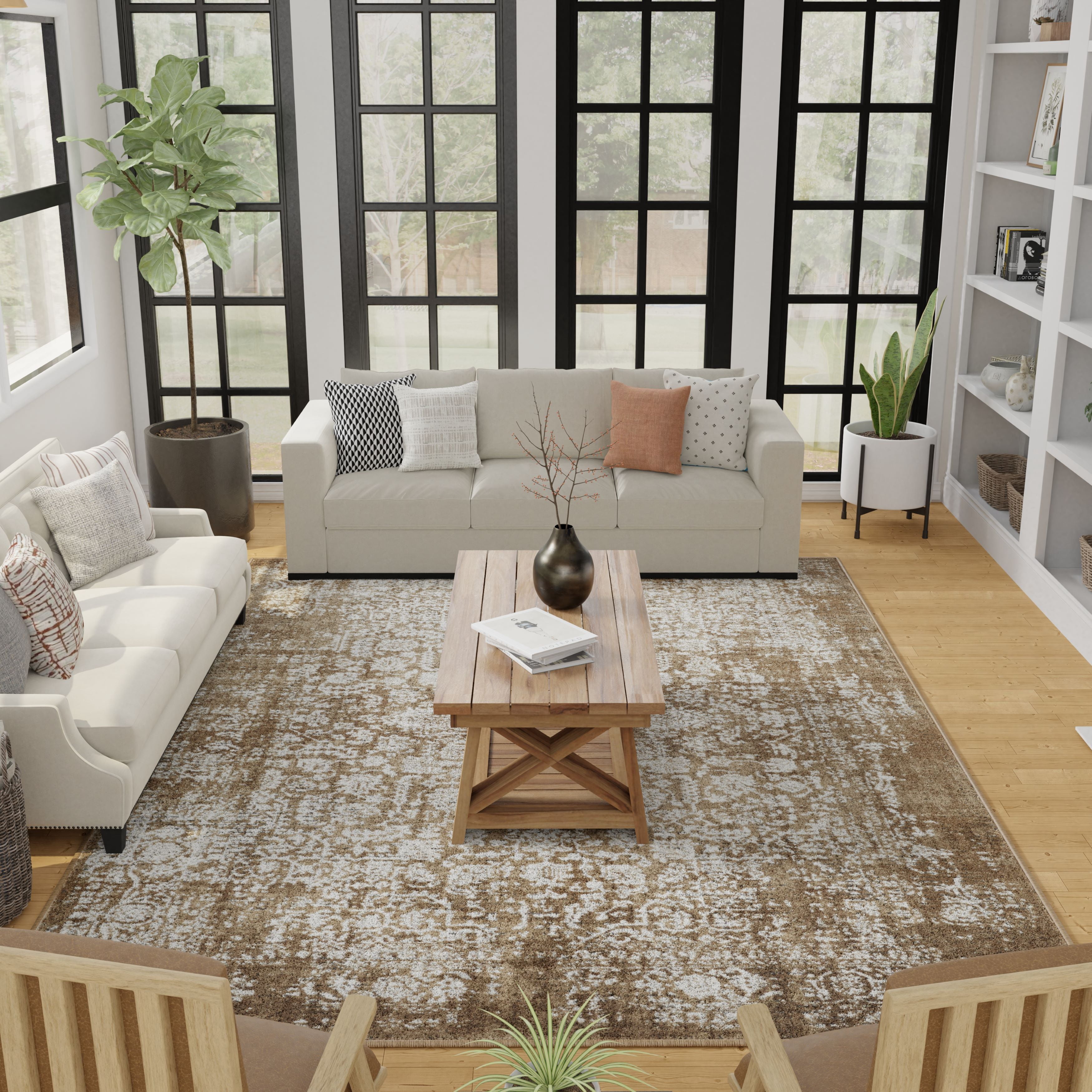 Loomaknoti Aysal Athna 6' x 9' Beige Oriental Polypropylen Indoor Area Rug