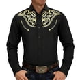 thumbnail image 4 of IWRICH Western Shirts for Men Cowboy Shirts Long Sleeve Printed Country Shirt Slim Fit Button down Shirt Casual Work Dark Gray XL, 4 of 4