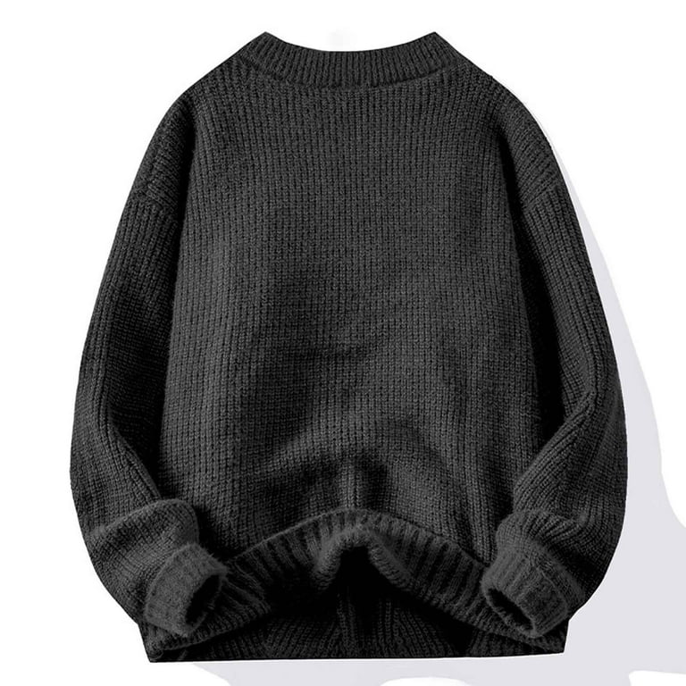 Wancir 2025 Chunky Knitting Sweater Pullover for Men Casual V Neck