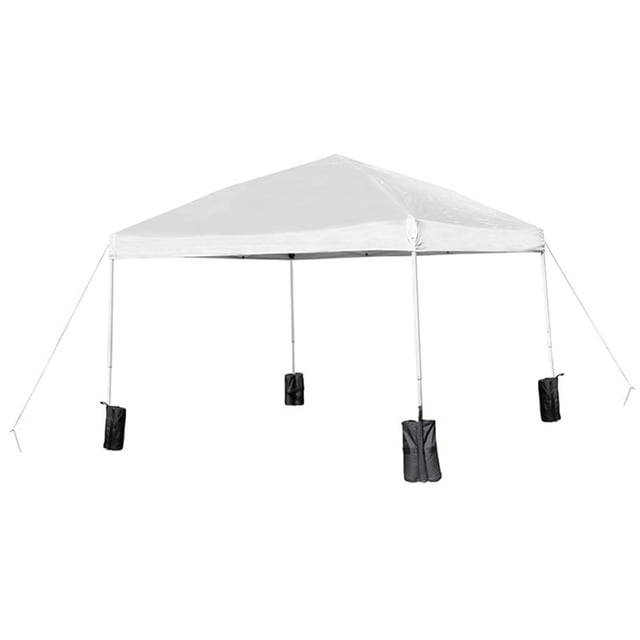 Flash Furniture Tente de Réception Carrée 10 Pieds avec Sacs de Sable en Blanc
