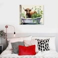 thumbnail image 3 of Orinice Highland Cow Bathroom Wall Art Longhorn Cow Bathtub Wall Decor Farmhouse Botanical Animals Bathroom Pictures Canvas Painting Print Modern Artwork Framed for Bathroom Restroom 20x16in, 3 of 3
