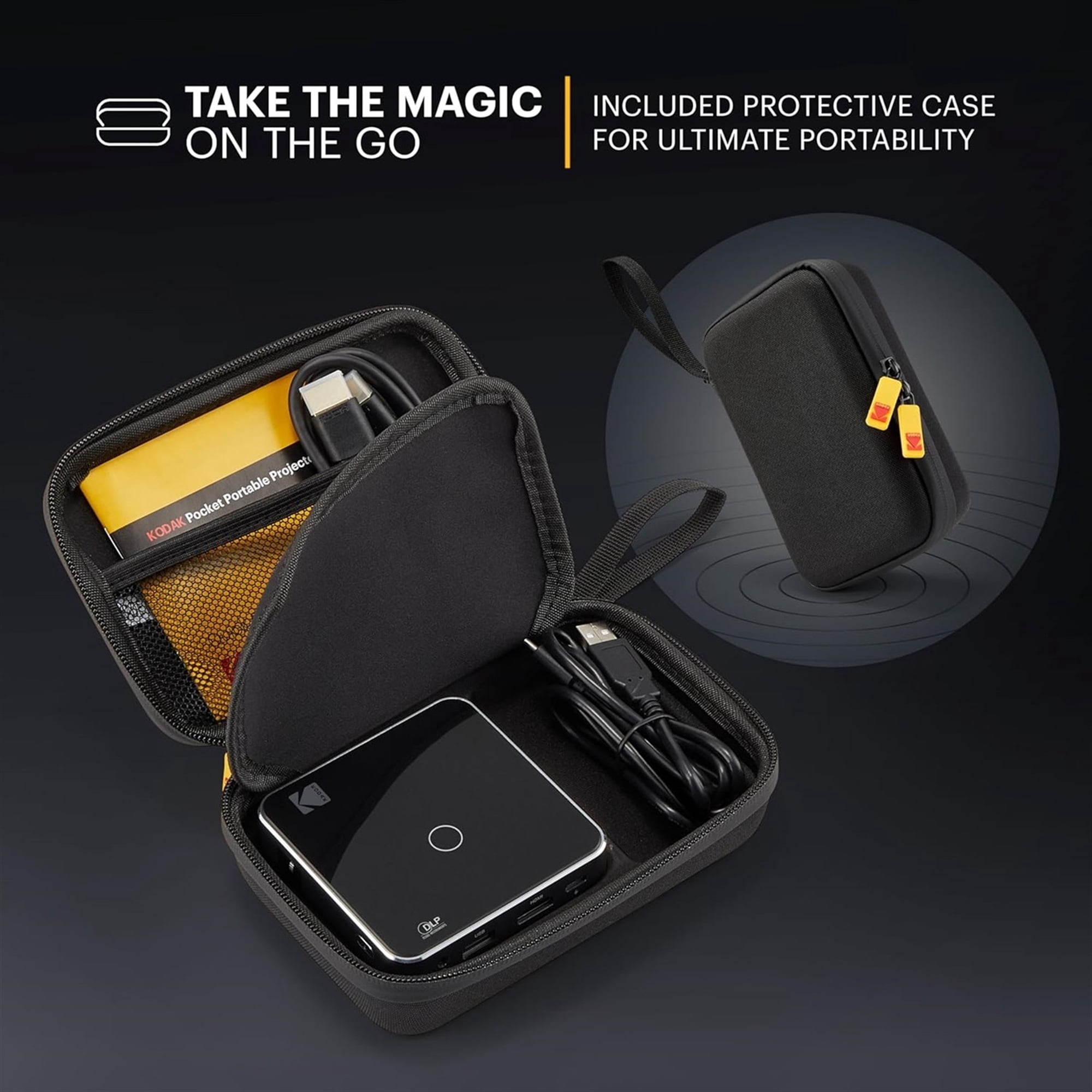 Kodak Luma 75 Ultra Mini Projector, Portable Pico Projector with Carrying Case (Black)