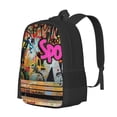 thumbnail image 1 of Disketp Graffiti Lamp Urban Scene Mochila Minimalista de Gran Capacidad, Mochila de Viaje para Escuela, Trabajo o Uso Diario, 1 of 6