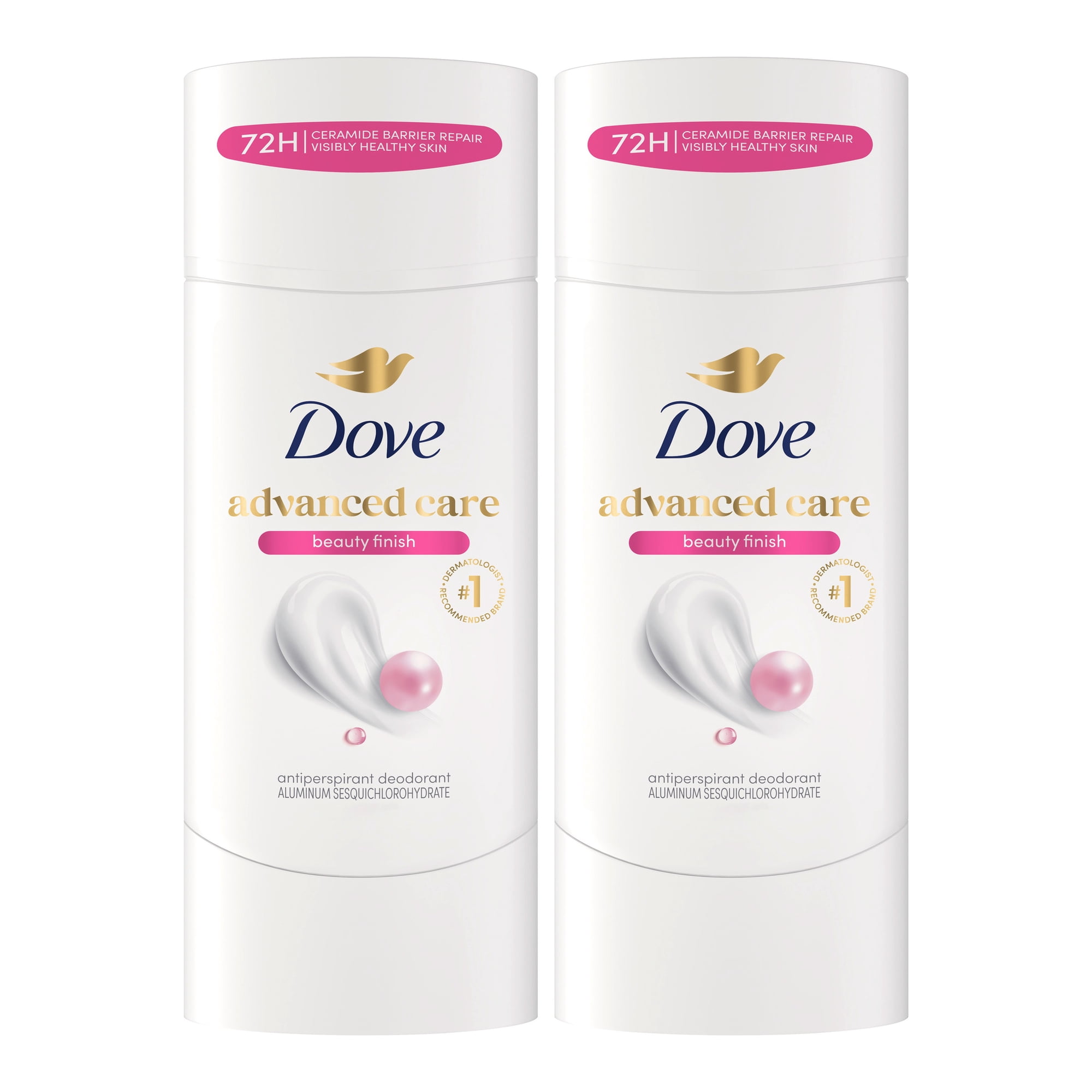 Dove Advanced Care Antiperspirant Deodorant Stick For Helping Your Skin Barrier Repair After Shaving Beauty Finish ,2.6 oz Twin Pack