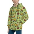 thumbnail image 2 of Rateoe Cute Tractor Pattern Boys Hoodie, Youth Pullover Hooded Sweatshirt, Kangaroo Pocket Hoodie for Kids-X-Large, 2 of 6