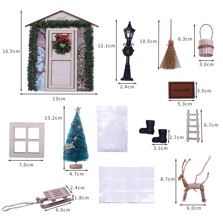 55Pcs Dollhouse Christmas Decorations DIY Miniature Christmas Dollhouse  Accessories with Light String Creative Mini Christmas Toyhouse Ornaments  Miniature Scene… in 2023