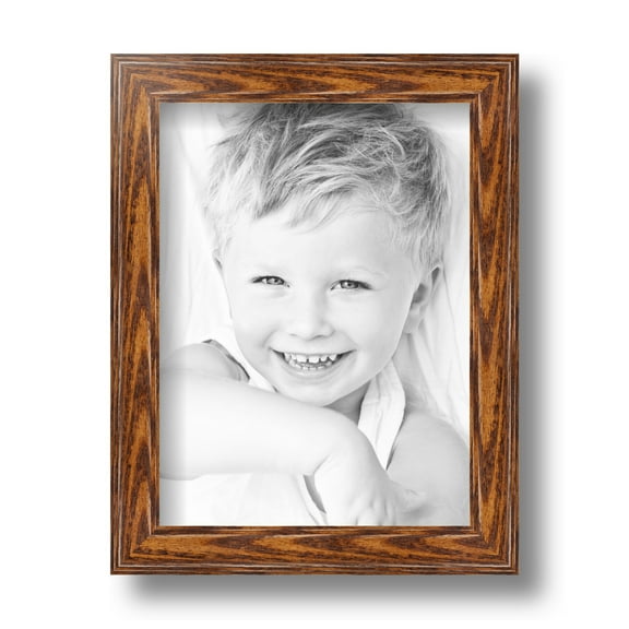 ArtToFrames 6x8 Inch Honey Picture Frame, This Brown Wood Poster Frame is Great for Your Art or Photos, Comes with Regular Glass (4380)