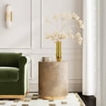 thumbnail image 2 of Butler Specialty Modern Olenka Round Leather Accent Table In Gold, 2 of 6