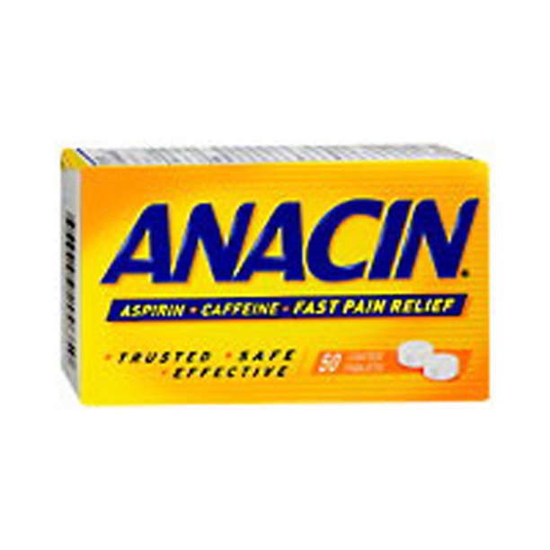 Anacin Aspirin Pain Reliever Tablets 50 Ea
