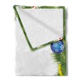 thumbnail image 2 of Christmas Soft Flannel Fleece Throw Blanket, Fir Branches Square Framework Xmas Noel Celebration in Vibrant Colors, Cozy Plush for Indoor and Outdoor Use, 70" x 90", Multicolor, by Ambesonne, 2 of 5