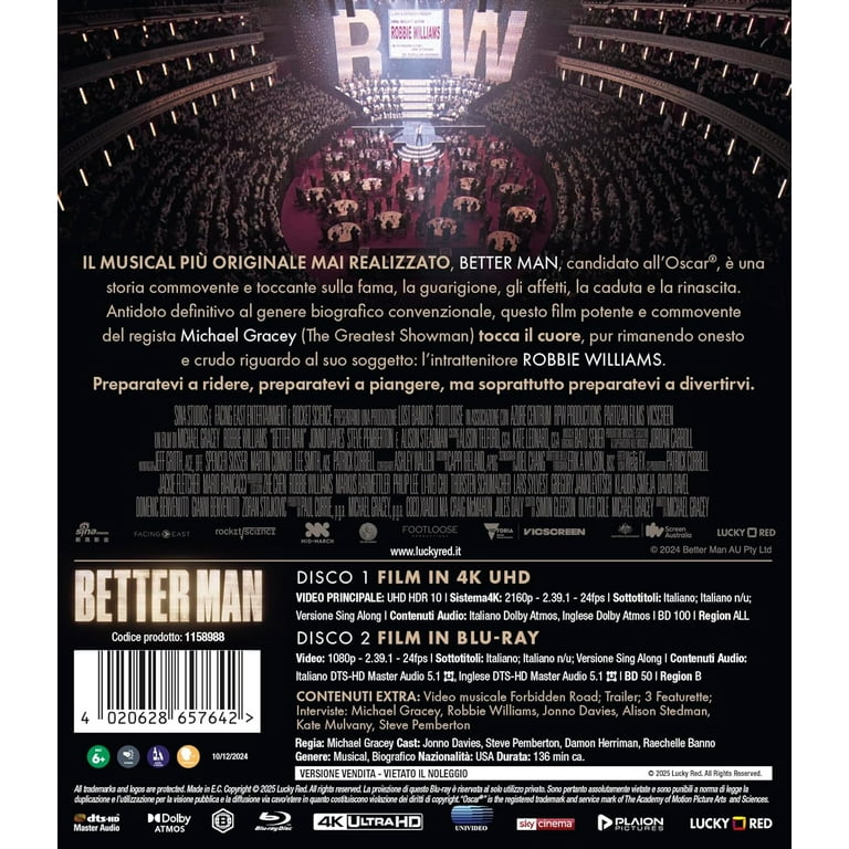 Better Man (4K UHD (4K Ultra HD) Robbie Williams Jonno Davies