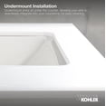thumbnail image 3 of Kohler Ledges K2838 0 Undermount Bathroom Sink, 3 of 7