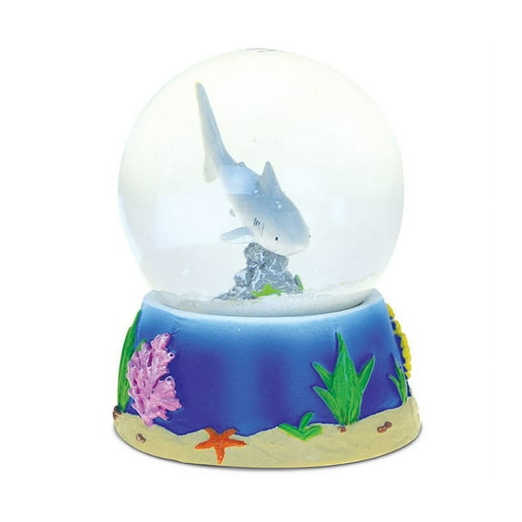 Puzzled Great White Shark Snow Globe - Elegant Sparkly Water Globe with Sparkling Glitter Inside the Animal Snow Globe Figure, Collectible Shark Decor Snow Globe Figurines for Birthdays, Christmas