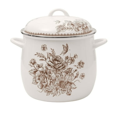 The Pioneer Woman Agatha 12-Quart Enamel on Steel Stock Pot, Brown
