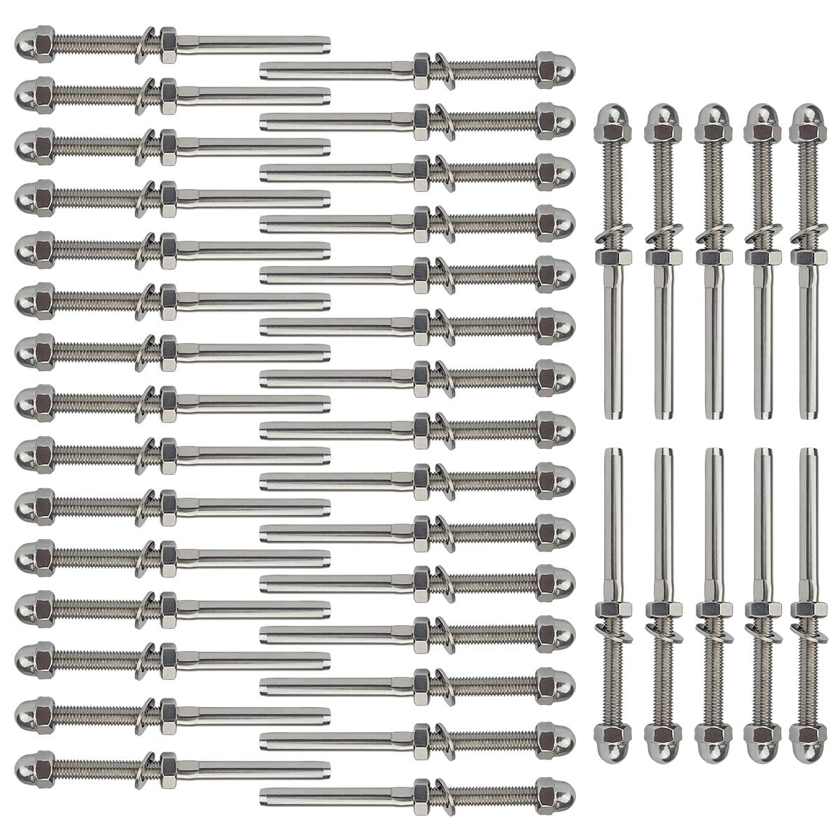 DIY Stud & Stud Cable Railing Kit for 1/8" Cable Stainless Steel T316 25ft 