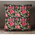thumbnail image 2 of S4Sassy Cushion Cover Black Square Pillow Cover Floral Print Throw Indian Cushion Case-12 x 12 Inches, 2 of 4